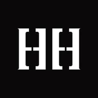 hh logotyp monogram med mitten skiva design mall vektor