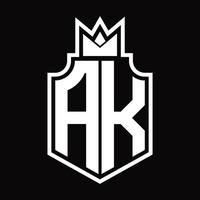 ak logotyp monogram design mall vektor