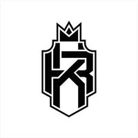 kr logotyp monogram design mall vektor