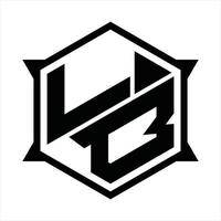 lb logotyp monogram design mall vektor