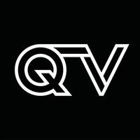 qv logotyp monogram med linje stil negativ Plats vektor