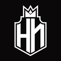 hn logotyp monogram design mall vektor