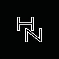 hn-Logo-Monogramm mit Linienstil-Designvorlage vektor