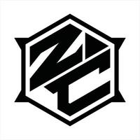 zc-Logo-Monogramm-Design-Vorlage vektor