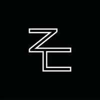 zc-Logo-Monogramm mit Linienstil-Designvorlage vektor