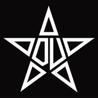 du-Logo-Monogramm mit sternförmiger Designvorlage vektor