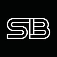 sb logotyp monogram med linje stil negativ Plats vektor