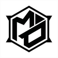 md logotyp monogram design mall vektor