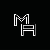 ma-logo-monogramm mit linienstil-designvorlage vektor