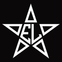 el-Logo-Monogramm mit sternförmiger Designvorlage vektor