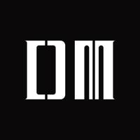 dm logotyp monogram med mitten skiva design mall vektor