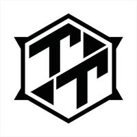 tt logotyp monogram design mall vektor