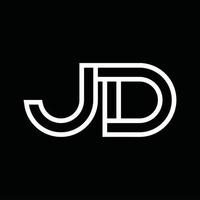 jd logotyp monogram med linje stil negativ Plats vektor