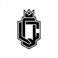 qc logotyp monogram design mall vektor