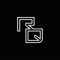 rq logotyp monogram med linje stil design mall vektor