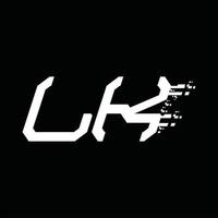 lk-Logo-Monogramm abstrakte Geschwindigkeitstechnologie-Designvorlage vektor