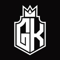 gk-Logo-Monogramm-Design-Vorlage vektor