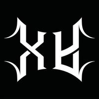 xy logotyp monogram med abstrakt form design mall vektor