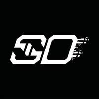 SD-Logo-Monogramm abstrakte Geschwindigkeitstechnologie-Designvorlage vektor
