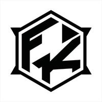 fk logotyp monogram design mall vektor