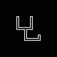 ul logotyp monogram med linje stil design mall vektor