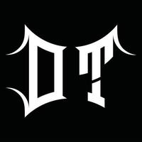 dt-Logo-Monogramm mit abstrakter Form-Design-Vorlage vektor