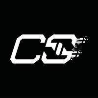 cs logotyp monogram abstrakt hastighet teknologi design mall vektor