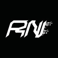 rn logo monogramm abstrakte geschwindigkeit technologie designvorlage vektor