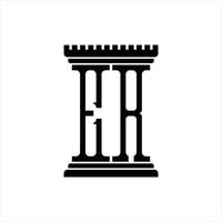 er-Logo-Monogramm mit Designvorlage in Säulenform vektor