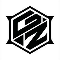 gz logotyp monogram design mall vektor