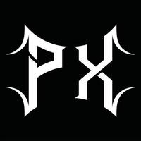 px-Logo-Monogramm mit abstrakter Form-Design-Vorlage vektor