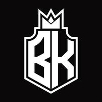 bk-Logo-Monogramm-Design-Vorlage vektor