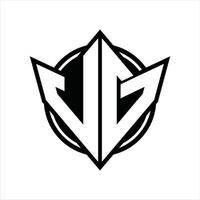 jg-Logo-Monogramm-Design-Vorlage vektor