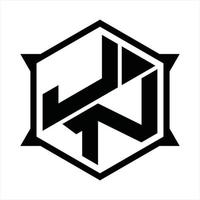 jn-Logo-Monogramm-Design-Vorlage vektor