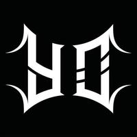 yo-Logo-Monogramm mit abstrakter Form-Design-Vorlage vektor