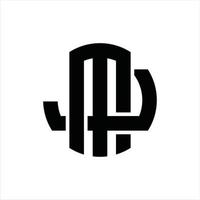 mj-Logo-Monogramm-Designvorlage vektor