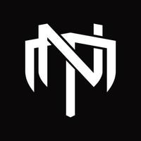 nm logotyp monogram årgång design mall vektor
