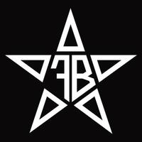fb-Logo-Monogramm mit Sternform-Designvorlage vektor