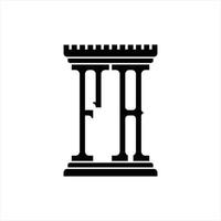 fa-logo-monogramm mit säulenform-designvorlage vektor