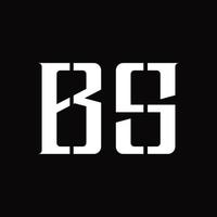 bs-Logo-Monogramm mit mittlerer Slice-Design-Vorlage vektor