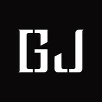 gj-logo-monogramm mit designvorlage für die mittlere scheibe vektor