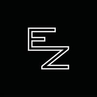 ez-Logo-Monogramm mit Linienstil-Designvorlage vektor