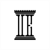 ue-Logo-Monogramm mit Designvorlage in Säulenform vektor