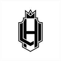 hu-Logo-Monogramm-Design-Vorlage vektor