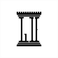 lu logotyp monogram med pelare form design mall vektor