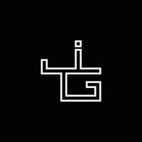 Jg-Logo-Monogramm mit Linienstil-Designvorlage vektor
