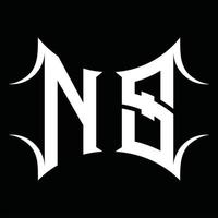 ns-Logo-Monogramm mit abstrakter Form-Design-Vorlage vektor