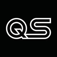 qs logotyp monogram med linje stil negativ Plats vektor