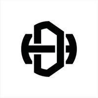 dh logotyp monogram design mall vektor