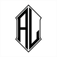 al-Logo-Monogramm mit Schildform und Umriss-Design-Vorlage Vektorsymbol abstrakt vektor